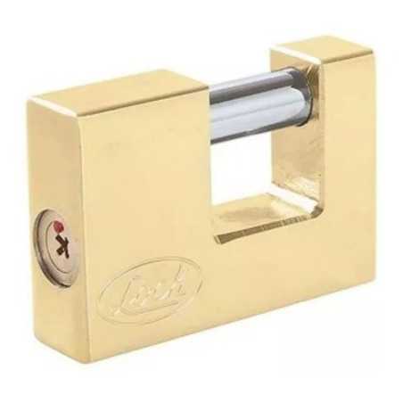Candado Acero Cortina Llave Tetra 70mm Latón Brillante Lock